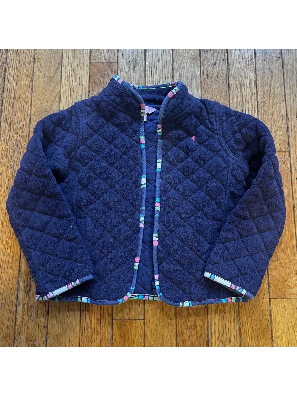 Lilly Pulitzer Quilted Navy Blue Jacket Size 7
